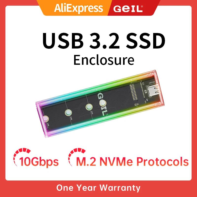 GeIL M.2 NVMe  Ŭ  SSD ̽, USB 3.2 Gen 1 ̽, 10Gbps CŸ + USB HD 丮 ڽ Ͽ콺 